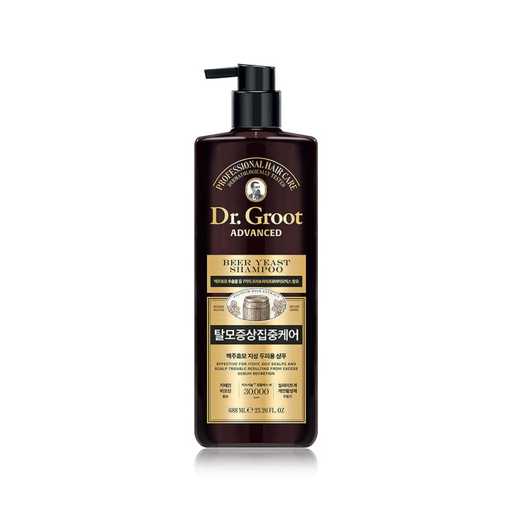 Dr.Groot Advanced Beer Yeast Hair Loss Relief Shampoo for Oily Hair – 688ml | B-Vitamin & Caffeine Formula for Thicker, Healthier Hair