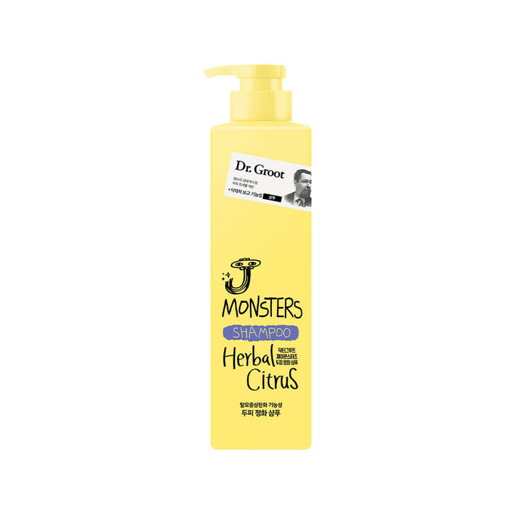 Dr.Groot J Monsters Shampoo – Herbal Citrus 400ml | Detoxifying Volcanic Ash & Sea Salt Formula for Scalp Purity & Hair Vitality
