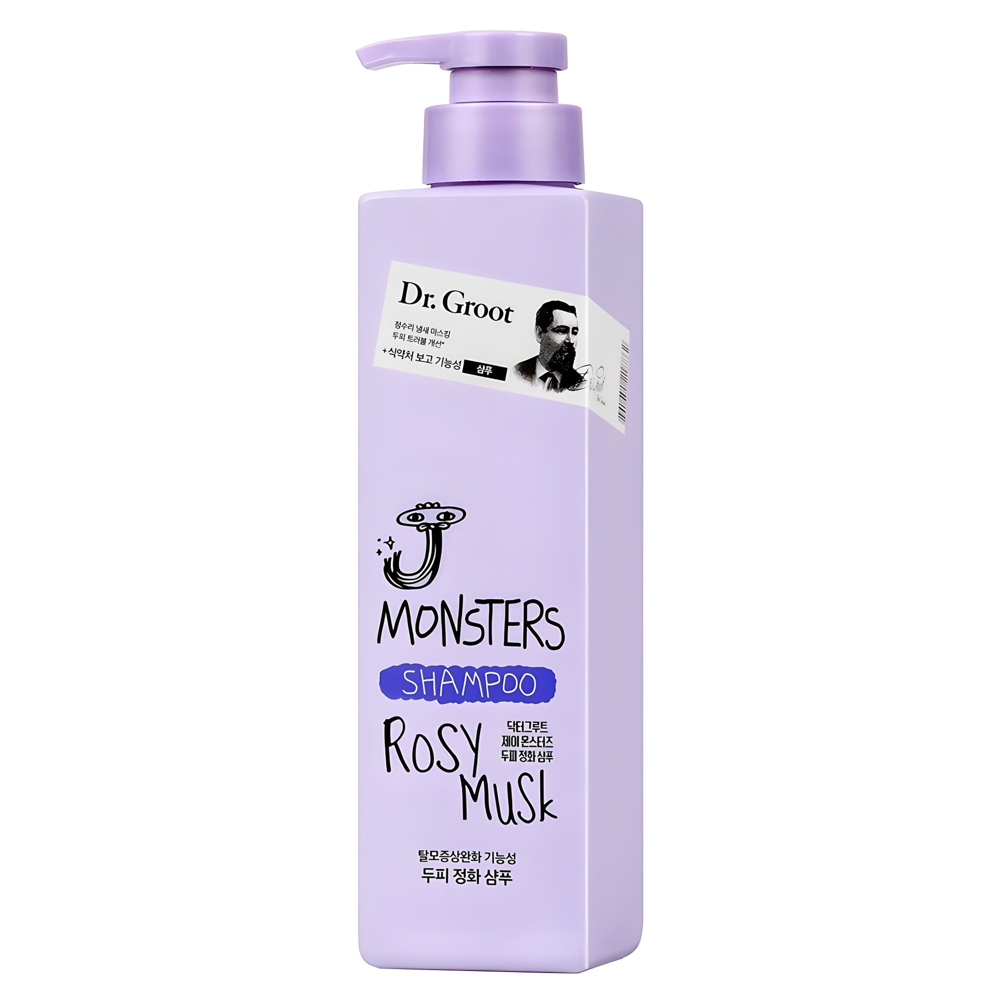 Dr.Groot J Monsters Shampoo Rosy Musk 400ml – Volcanic Ash & Sea Salt Clarifying Formula