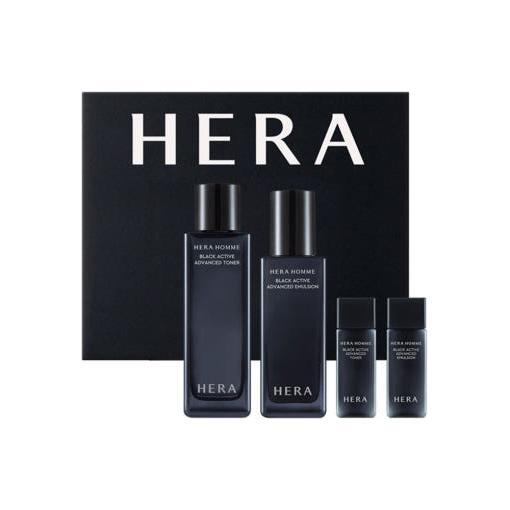 HERA Homme Black Active Special Set – Anti-Ageing Toner & Emulsion Duo for Men – Toner 125ml + Emulsion 110ml