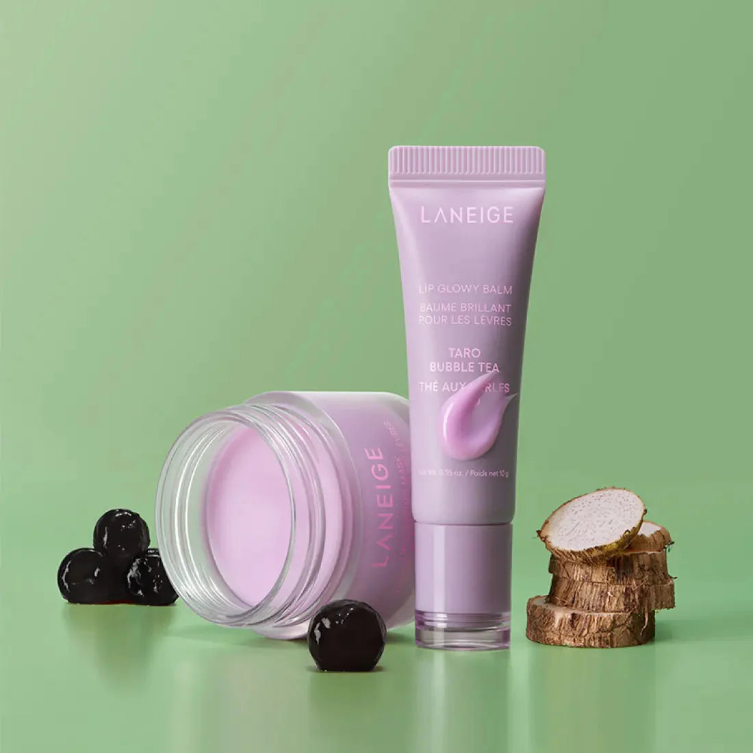 LANEIGE Lip Glowy Balm #Taro Bubble Tea – Ultra-Hydrating Glossy Lip Balm with Shea Butter – 10ml