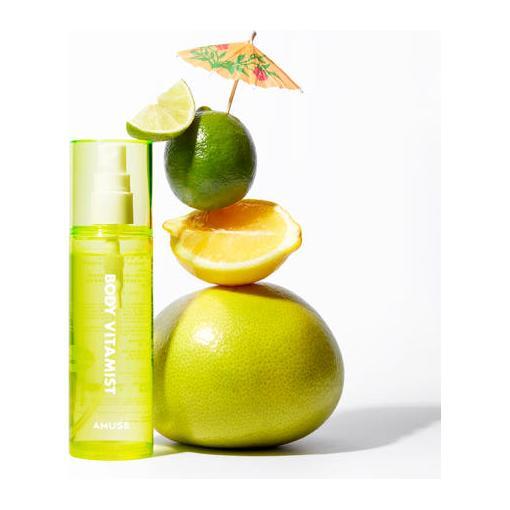 AMUSE Body Vita Mist 150ml | Hydrating, Brightening Vegan Body Mist with AHA, PHA & Jeju Tangerine