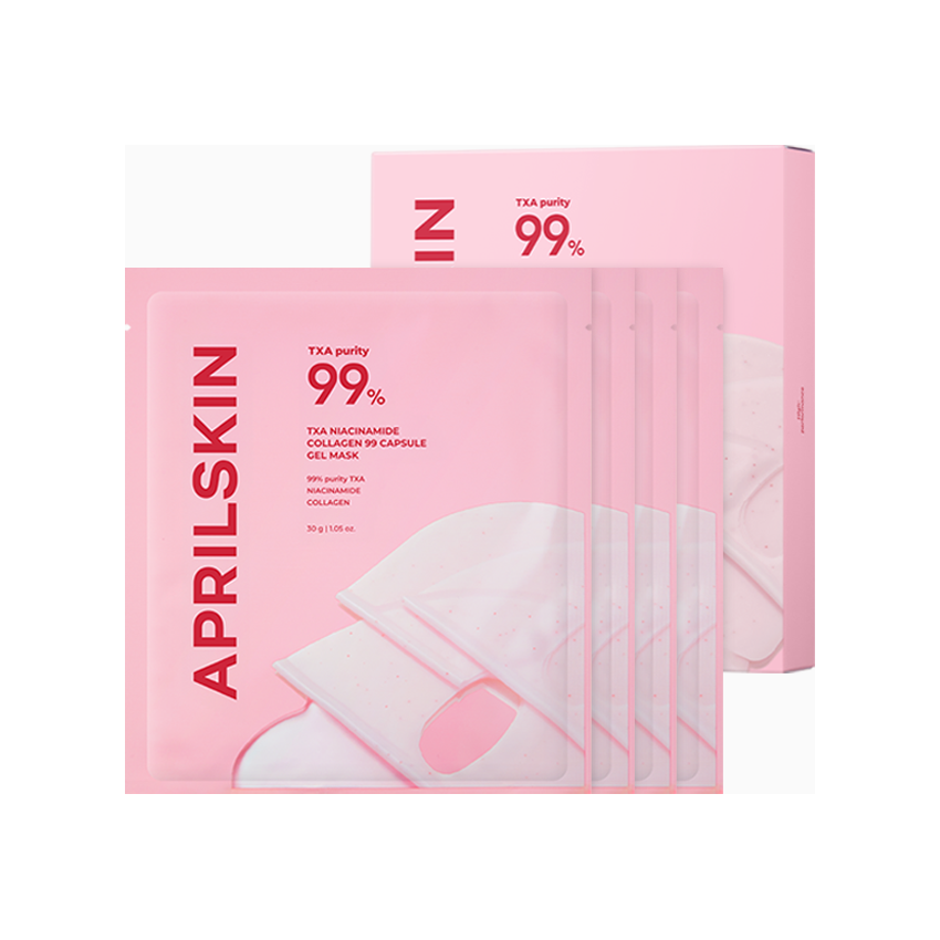 APRILSKIN TXA Niacinamide Collagen 99 Capsule Gel Mask 30g x 4ea | Brightening, Firming & Hydrating Gel Mask