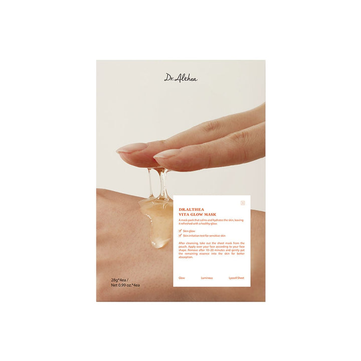 Dr.Althea Vita Glow Mask Sheet 28g x 4ea | Intense Hydration & Skin Soothing Cryo-Mask