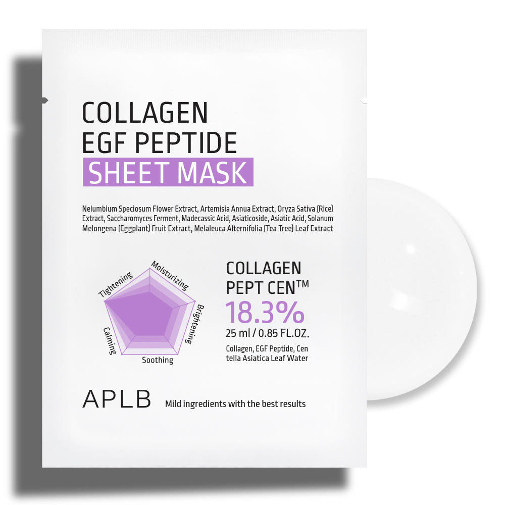 APLB Collagen EGF Peptide Sheet Mask  10 Pack Professional-Grade Firming & Revitalising Treatment