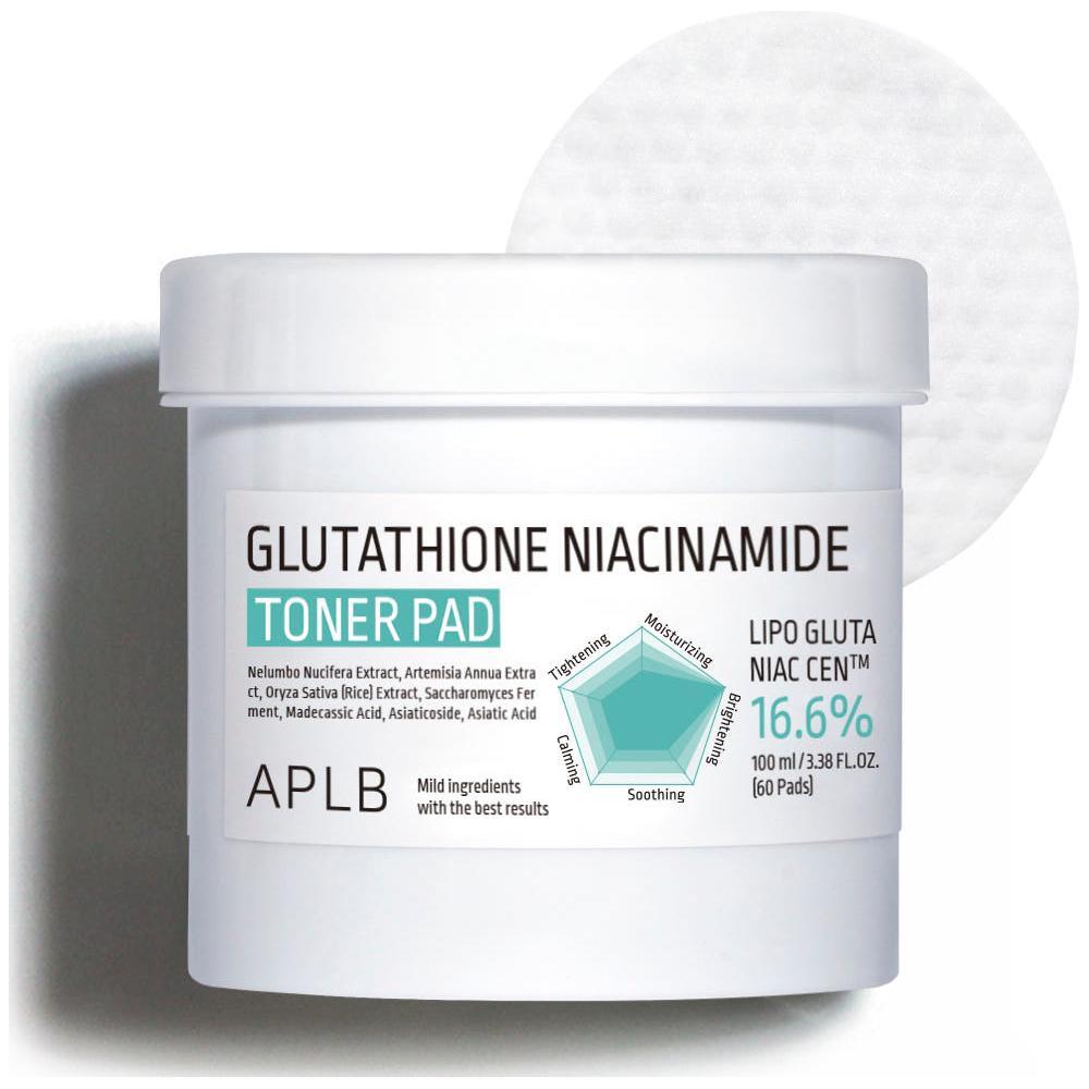 APLB Glutathione + Niacinamide Toner Pads  60 Pads The 30-Second Skin Reset for Dull, Sensitive & Pore-Prone Skin