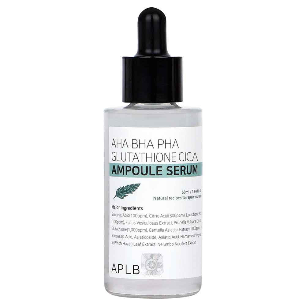 APLB AHA BHA PHA Glutathione Cica Ampoule Serum  50ml | Gentle Exfoliating &  Brightening Treatment for Sensitive Skin