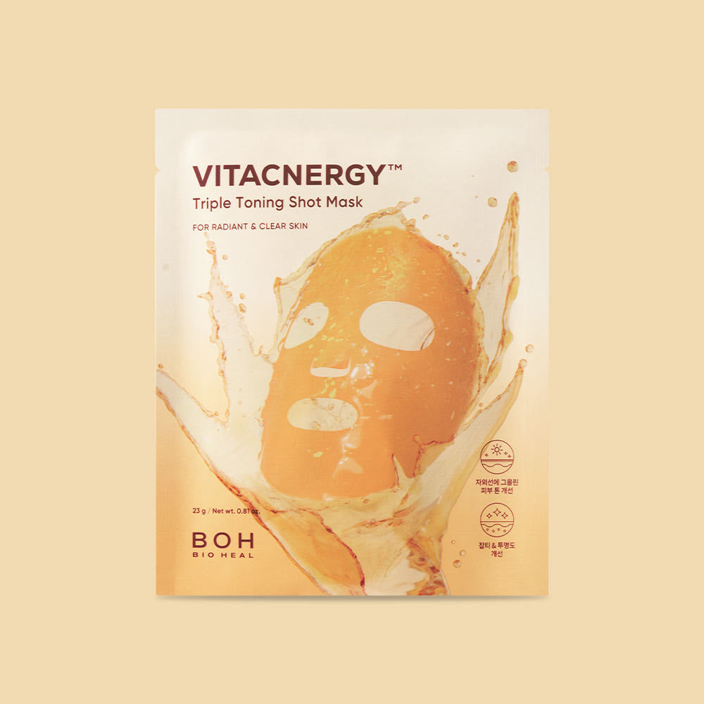 BIO HEAL BOH Vitacnergy Triple Toning Shot Mask 5-Pack | Clinical-Grade Vitamin C Brightening Treatment