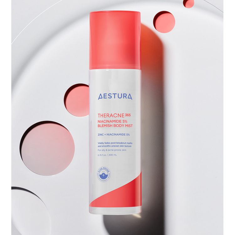 AESTURA Theracne 365 Niacinamide 5% Blemish Body Mist – 200ml | The Dermatologist-Approved Body Brightening Revolution