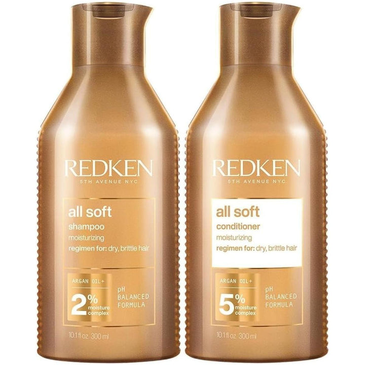 Redken All Soft Duo Shampoo & Conditioner (300ml Each) | Ultimate Softness & Shine for Dry Hair