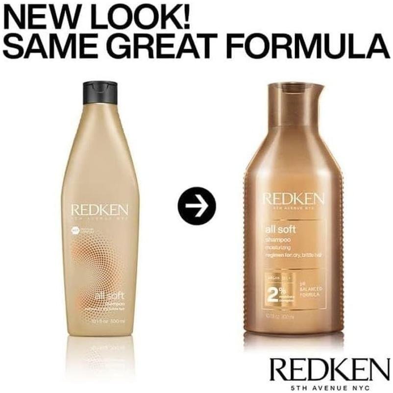 Redken All Soft Duo Shampoo & Conditioner (300ml Each) | Ultimate Softness & Shine for Dry Hair