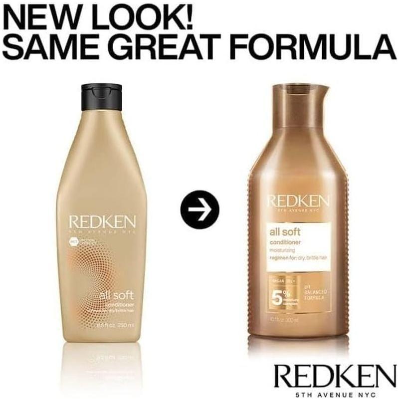 Redken All Soft Duo Shampoo & Conditioner (300ml Each) | Ultimate Softness & Shine for Dry Hair