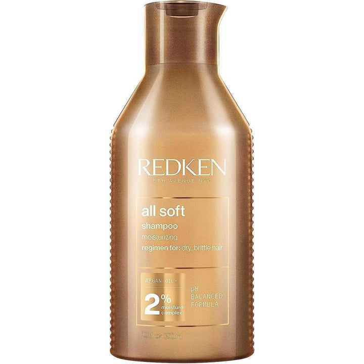 Redken All Soft Shampoo 300ml | For Dry Hair, Argan Oil-Infused Moisture & Shine