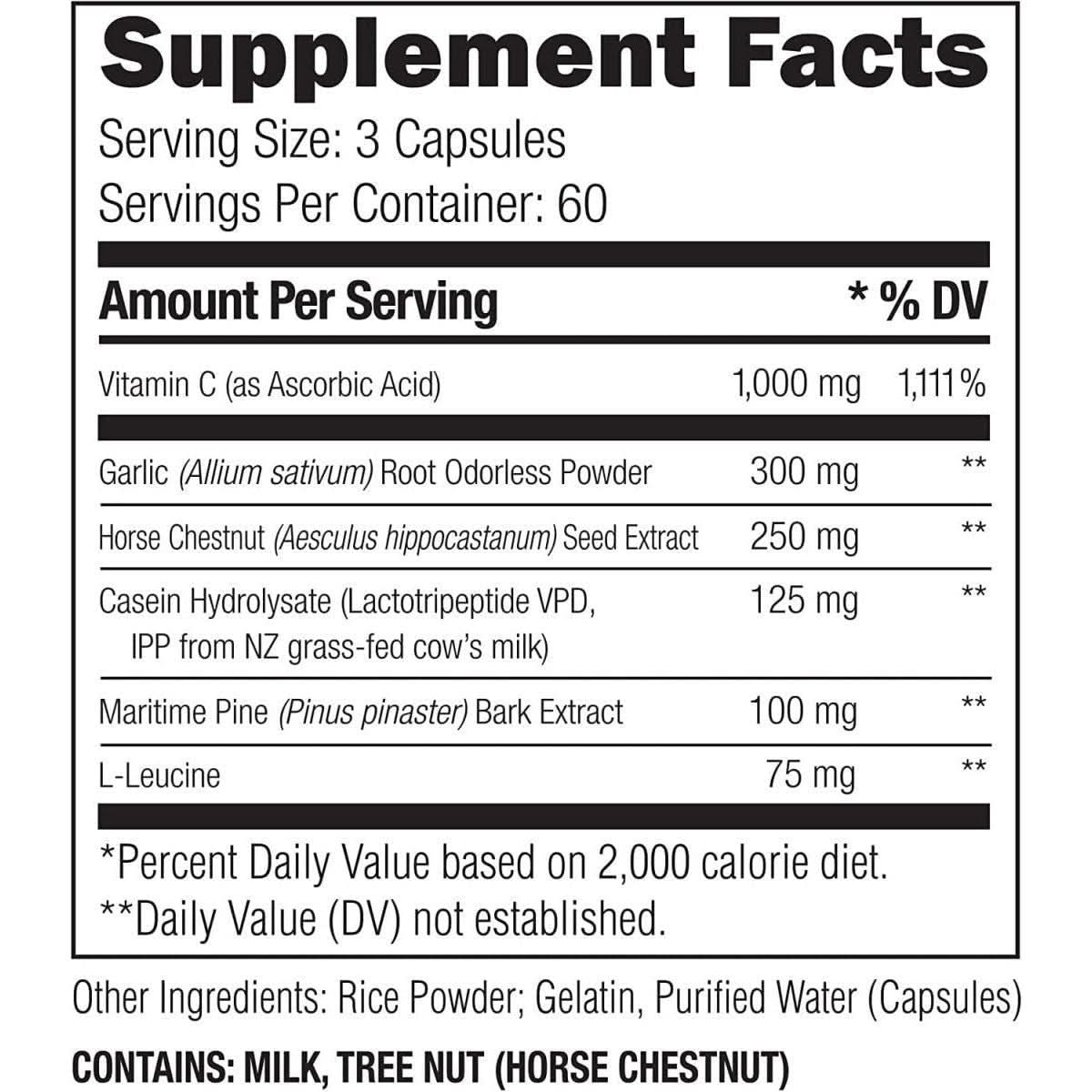 REDWOOD Nitric Oxide & Circulatory Support - 30 Day Supply - 180 Capsules