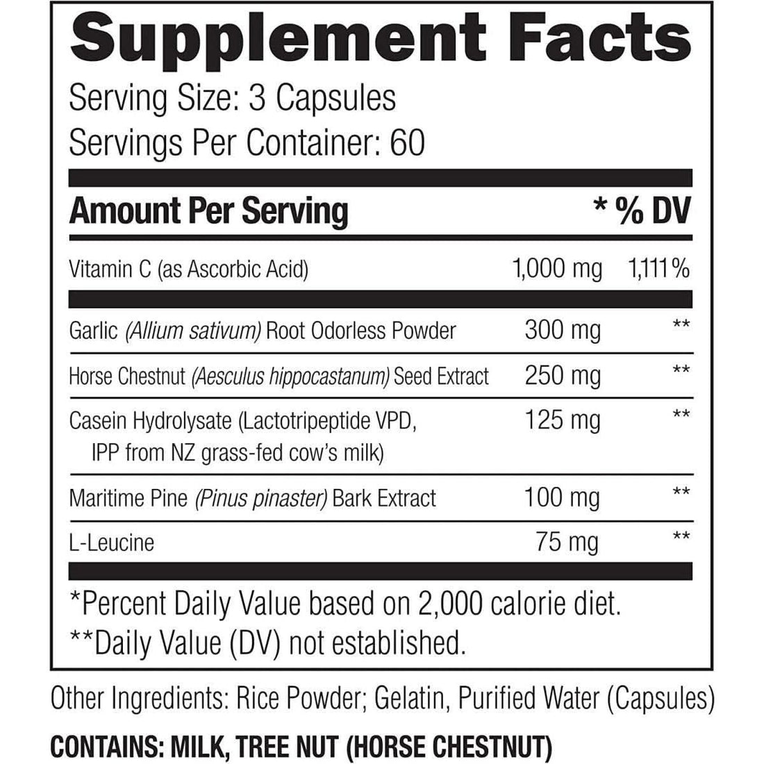 REDWOOD Nitric Oxide & Circulatory Support - 30 Day Supply - 180 Capsules