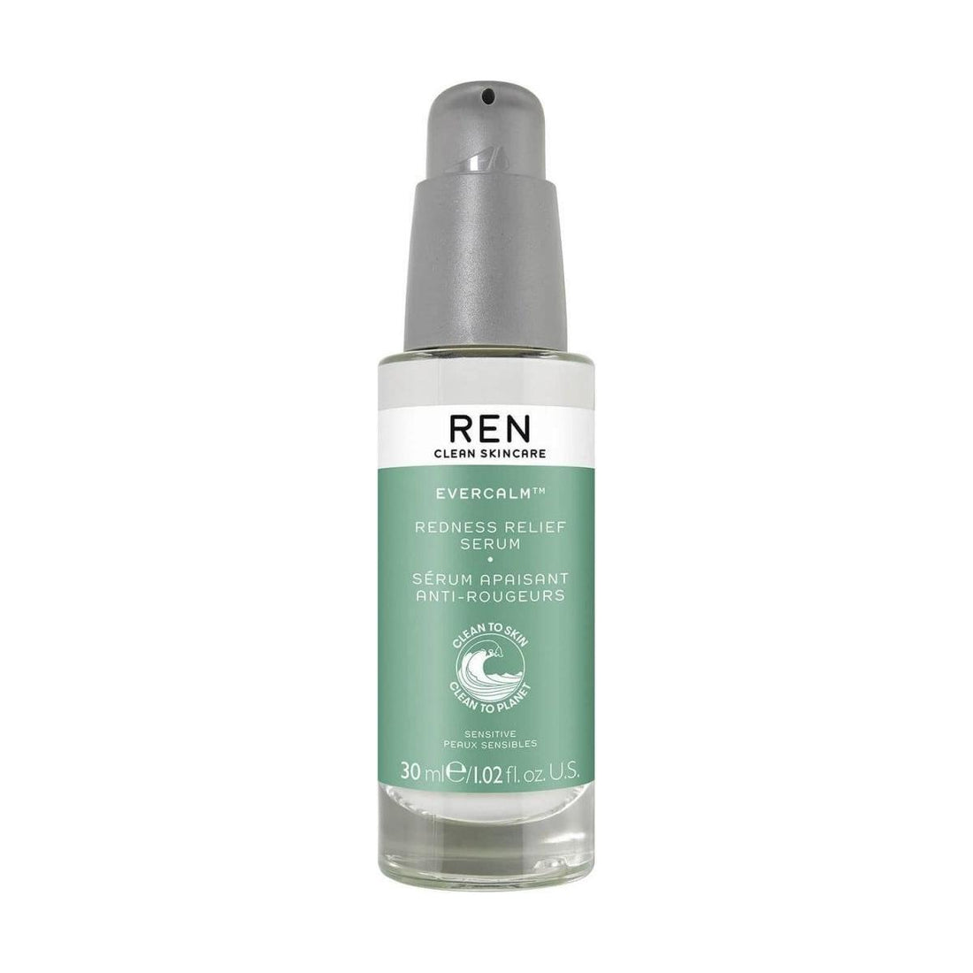REN Clean Skincare Evercalm Redness Relief Serum 30ml | Fast-Acting Serum to Visibly Reduce Redness & Soothe Sensitive Skin