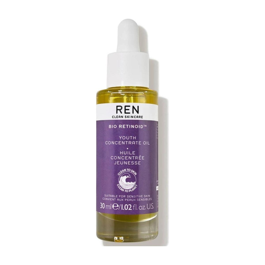 REN Bio Retinoid Anti-Wrinkle Concentrate Oil 30ml | Plant-Powered Retinoid • Smooths Wrinkles • Overnight Renewal
