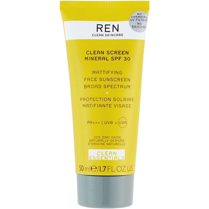 REN Clean Screen Mineral SPF 30 50ml | Mattifying Daily Sunscreen for Sensitive Skin