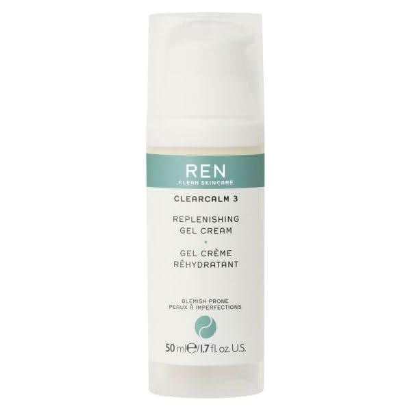 REN ClearCalm 3 Replenishing Gel Cream 50ml | Breakout Control • Oil Balancing • Calming Hydration