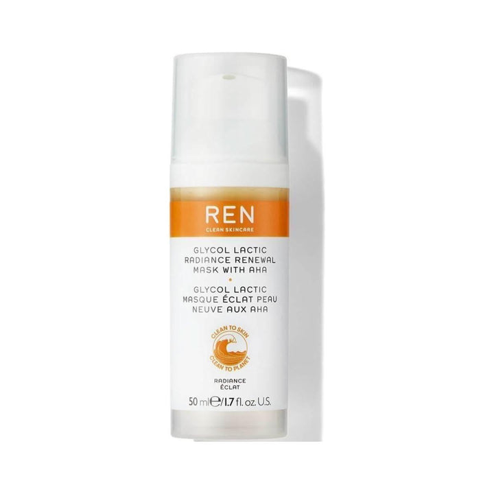 REN Clean Skincare Glycol Lactic Radiance Renewal Mask 50ml | Bioactive Exfoliating Mask for Radiant, Glowing Skin Brighten. Smooth. Renew. Your 10-Minute Glow Treatment.