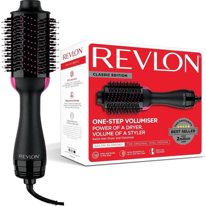 Revlon 2-in-1 Pro Collection Salon One-Step Hair Dryer and Volumiser Black | Smooth, Volumise & Style in One Step
