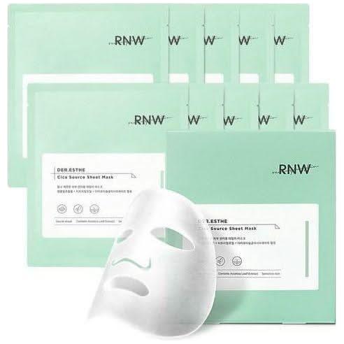RNW DER.ESTHE Cica Source Sheet Mask 10 Sheets | Soothing Rescue for Sensitive Skin