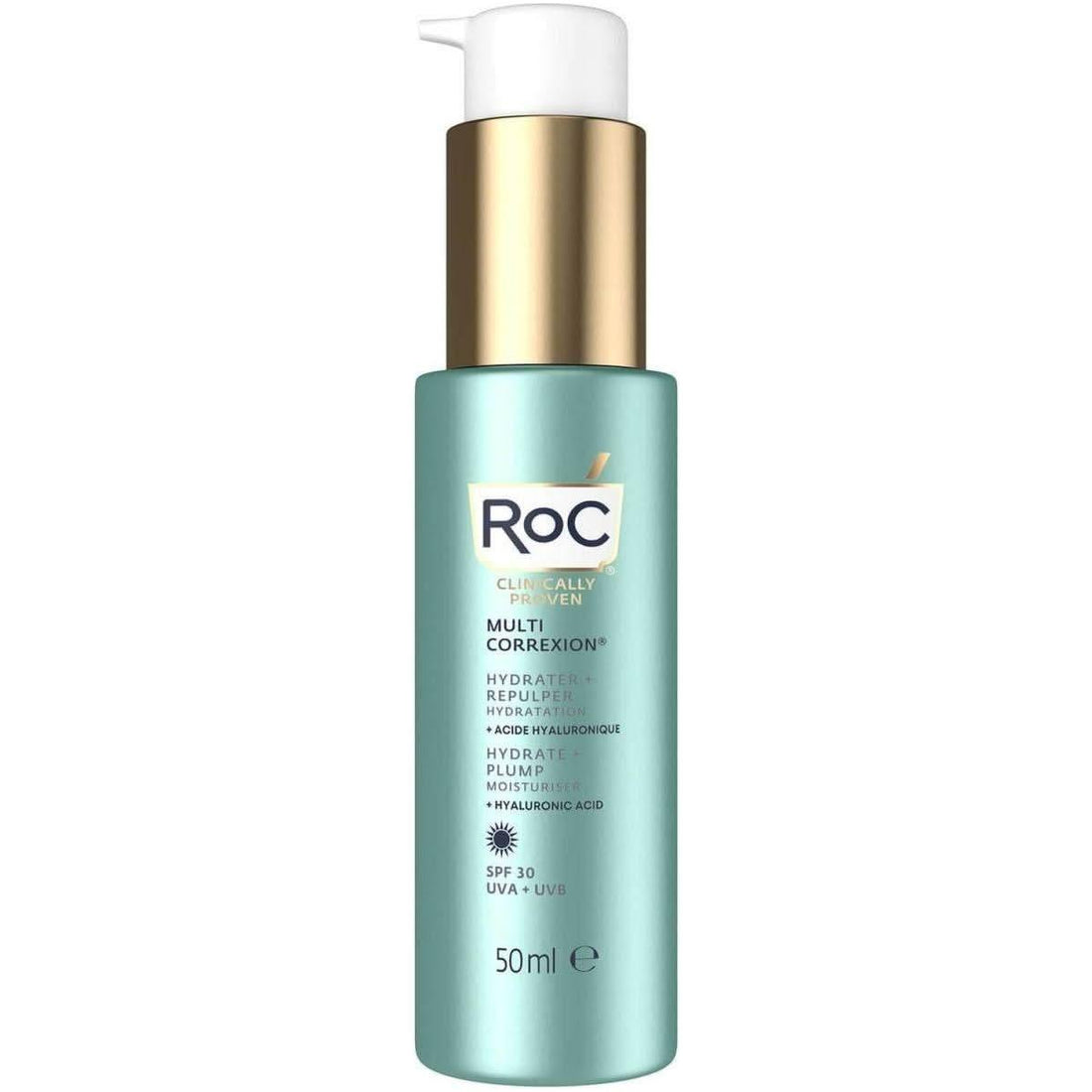 RoC Multi Correxion Hydrate + Plump Moisturiser SPF30 50ml | Daily Anti-Aging Moisturiser with SPF30 for Deep Hydration, Wrinkle Reduction & UV Protection