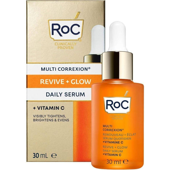RoC Multi Correxion Revive + Glow Vitamin C Daily Serum 30ml | Brightens, Firms & Evens Skin Tone with 10% Active Vitamin C