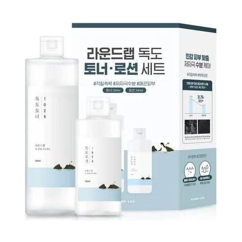 Round Lab 1025 Dokdo Toner & Lotion Special Set | Gentle Exfoliating + Hydrating Duo for Sensitive Skin with Ulleungdo Deep Sea Water