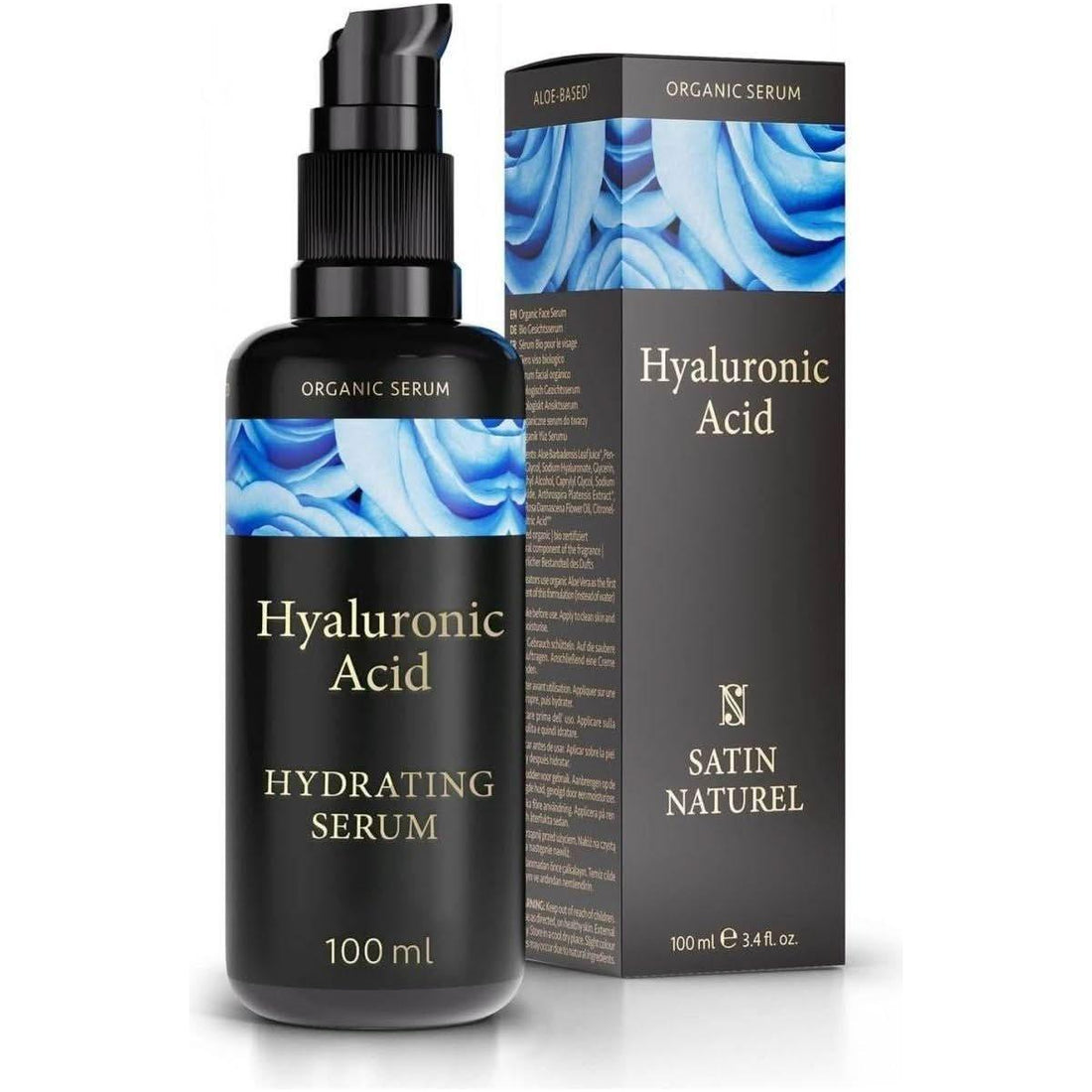 Satin Naturel Hyaluronic Acid Serum 100ml | Deep Hydration & Collagen Boost with Oligo HA & Aloe Vera