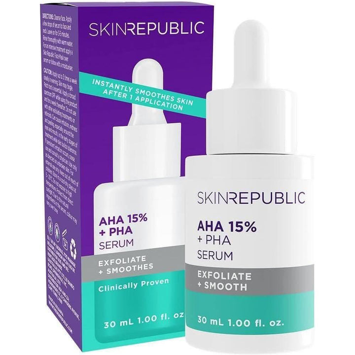 Skin Republic AHA 15% + PHA Serum 30ml | Brighten, Smooth & Refine Texture