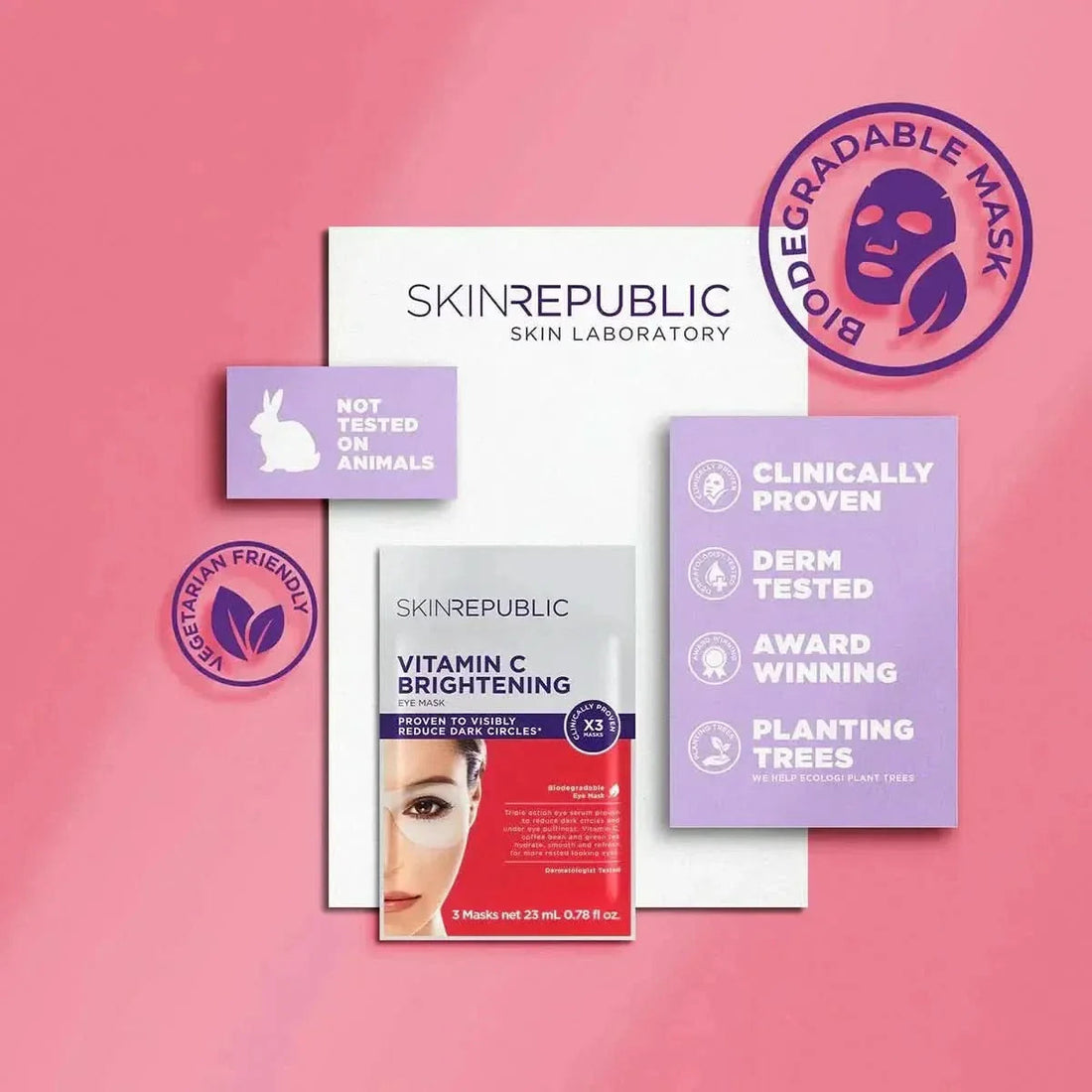Skin Republic Brightening Eye Mask (3 Pairs) | Reduces Dark Circles & Puffiness Instantly Skin Republic
