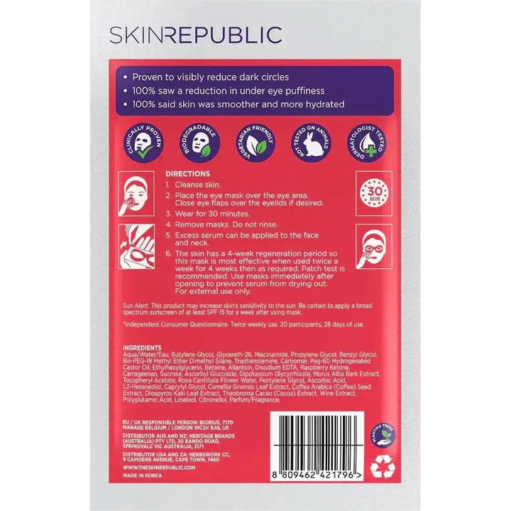 Skin Republic Brightening Eye Mask (3 Pairs) | Reduces Dark Circles & Puffiness Instantly Skin Republic