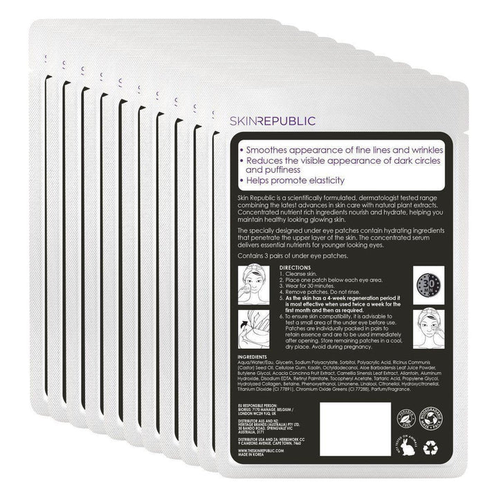 Skin Republic Collagen Hydrogel Under Eye Patches (Pack of 10) | Brighten, Firm & Smooth Save 30%