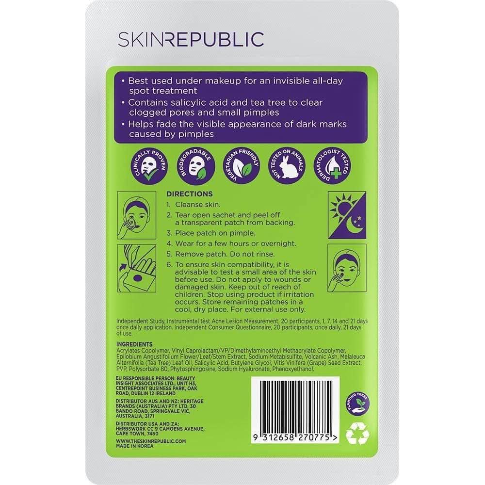 Skin Republic Spot Clear Salicylic Acid Patch Pack of 10 | Overnight Spot Treatment with Salicylic Acid & Tea Tree