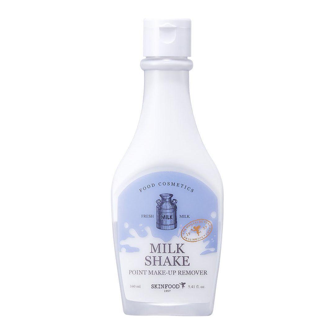 SKINFOOD Milk Shake Point Make-Up Remover 160ml | Gentle Dual-Phase Formula for Waterproof Makeup