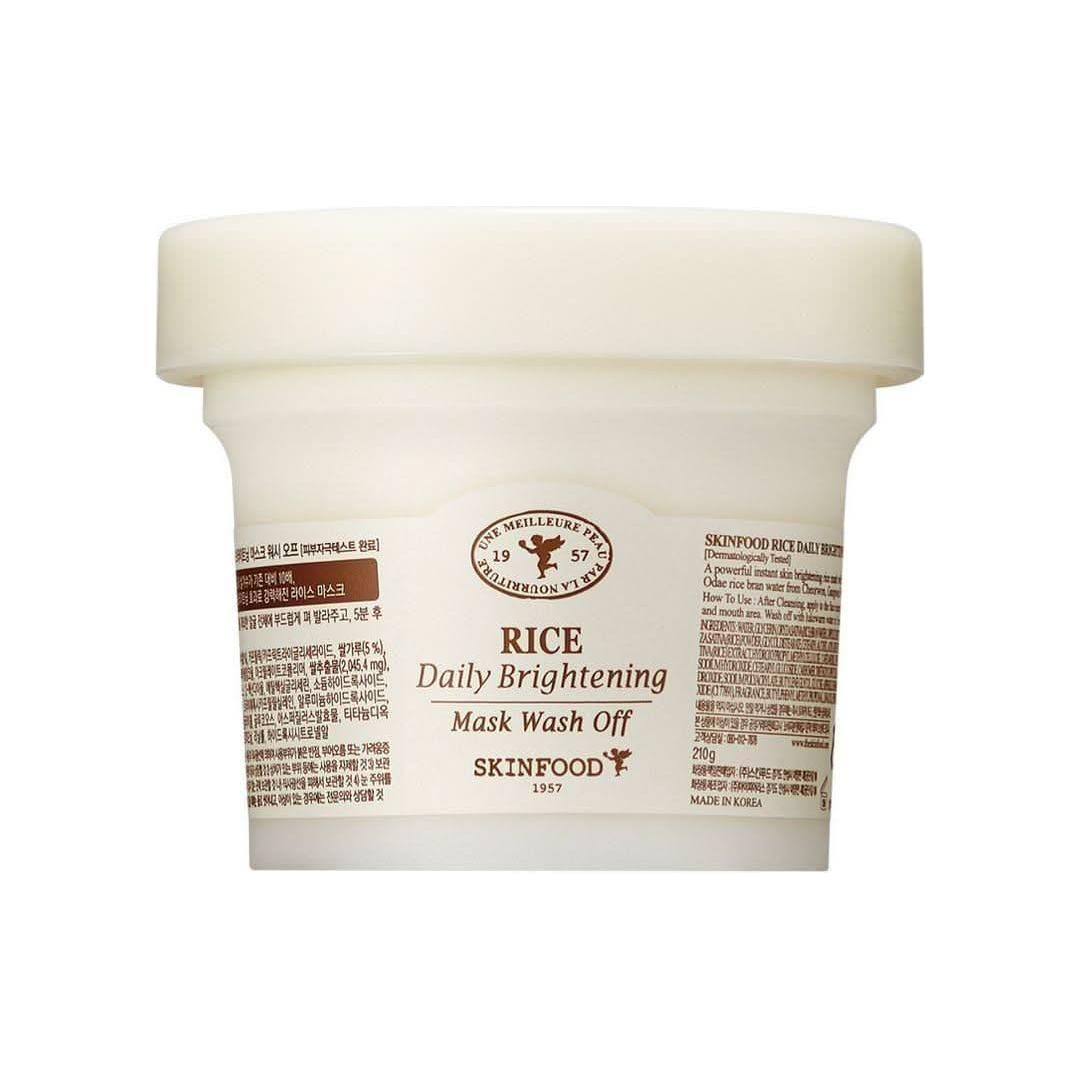 SKINFOOD Rice Daily Brightening Mask Wash Off 210g | Instant Glow & Gentle Exfoliation