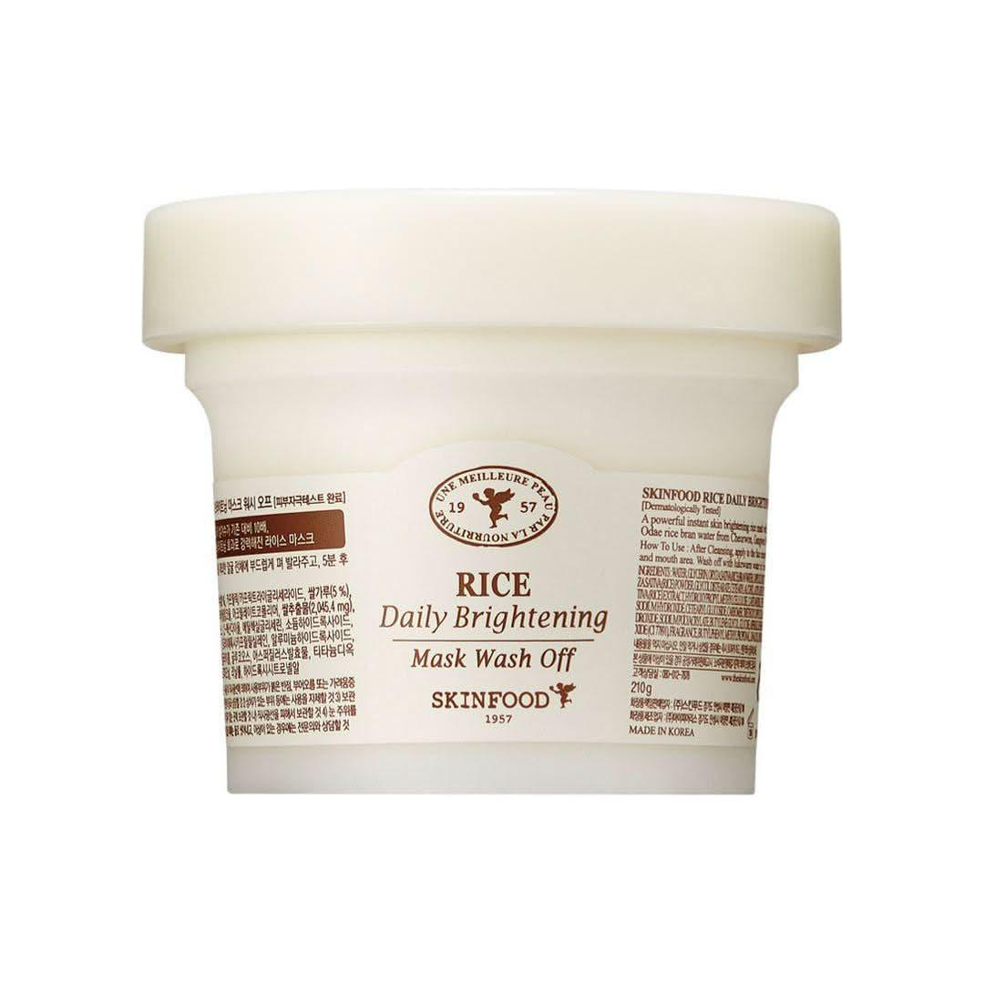 SKINFOOD Rice Daily Brightening Mask Wash Off 210g | Instant Glow & Gentle Exfoliation
