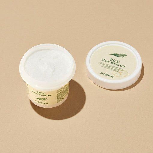 SKINFOOD Rice Mask Wash Off 120g | Exfoliating & Brightening Treatment Mask with Rice Bran Water | For Dull & Dry Skin