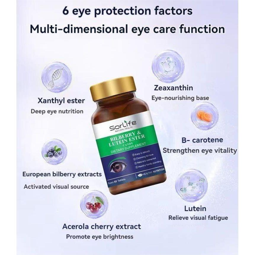 SORLIFE Bilberry Lutein Ester Tablets 60 Tablets | Advanced Eye Protection for Children & Teenagers