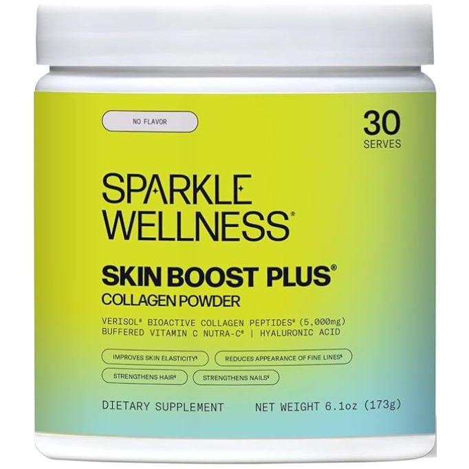 Sparkle Skin Boost Plus Hydrolyzed Collagen Powder (Unflavored) 30 Servings | Clinically Proven for Firm, Youthful Skin