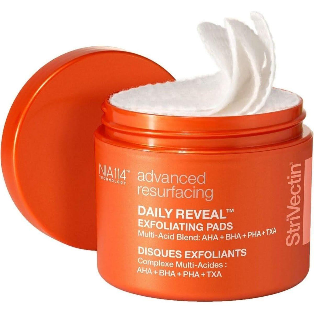 StriVectin Daily Reveal Exfoliating Pads 60 Ct Dual-Action Resurfacing Pads for Radiant, Even-Toned Skin