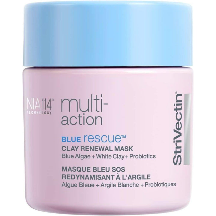 StriVectin Multi-Action Blue Rescue Clay Renewal Mask 94g | Color-Changing Anti-Aging Clay Mask with Probiotics & Oceanic Extracts