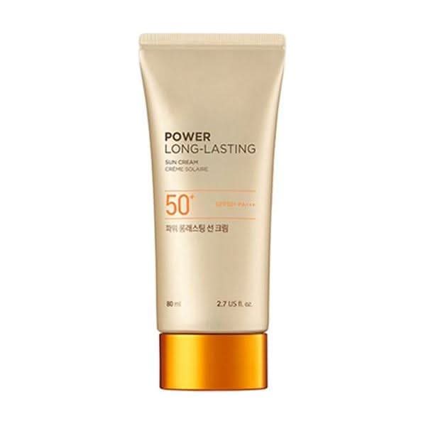 THE FACE SHOP Power Long-Lasting Sun Cream SPF50+ PA+++ 80ml | Water-Resistant & Skin-Perfecting UV Protection for a Flawless Complexion