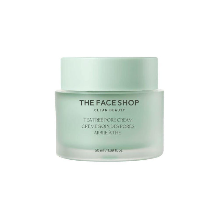 THE FACE SHOP Tea Tree Pore Cream 50ml | Soothing, Oil-Control Daily Moisturiser for Acne-Prone & Blemish-Prone Skin