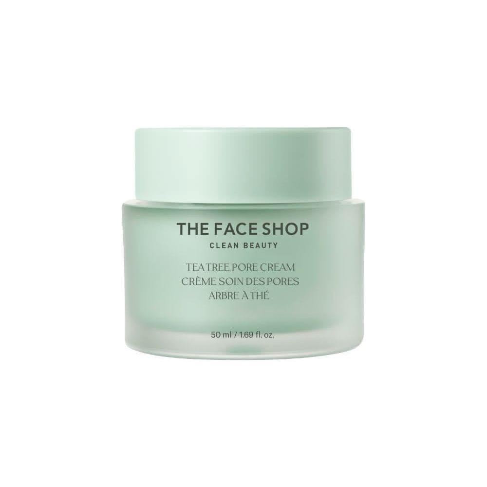 THE FACE SHOP Tea Tree Pore Cream 50ml | Soothing, Oil-Control Daily Moisturiser for Acne-Prone & Blemish-Prone Skin