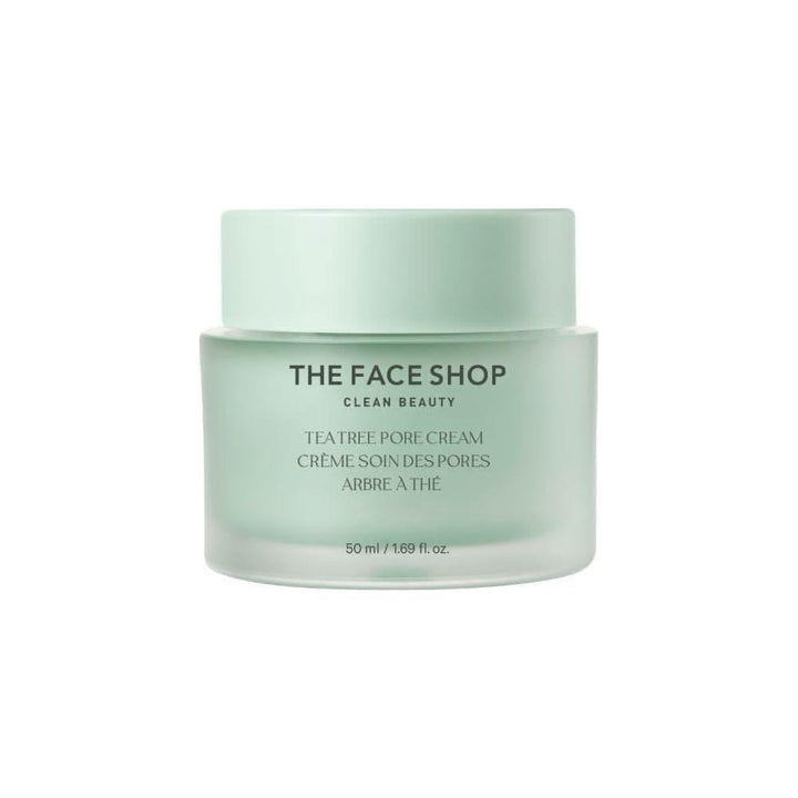 THE FACE SHOP Tea Tree Pore Cream 50ml | Soothing, Oil-Control Daily Moisturiser for Acne-Prone & Blemish-Prone Skin