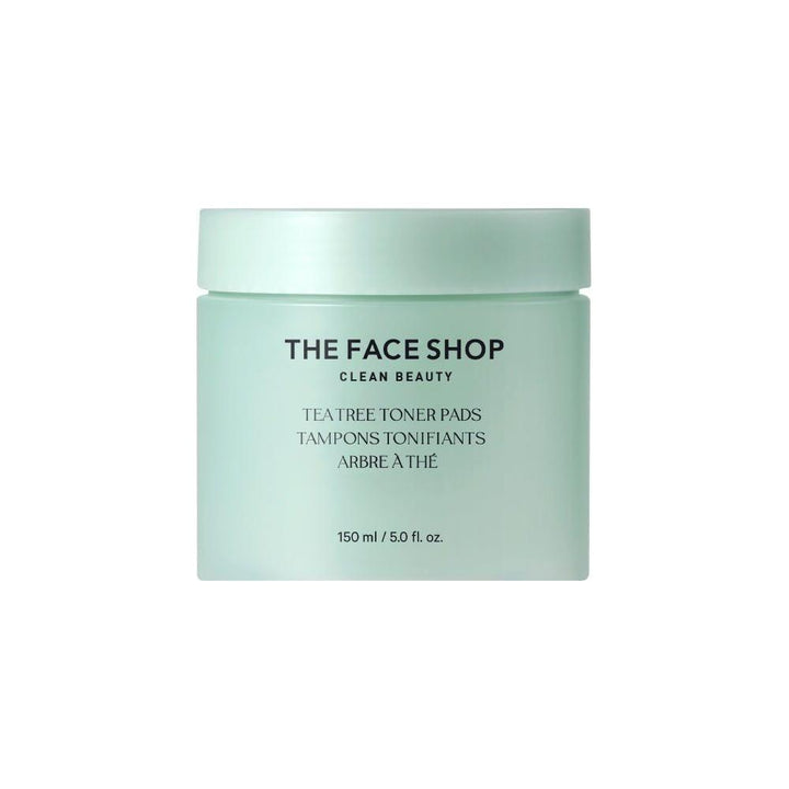 The Face Shop Tea Tree Calming Care Toner Pads 70 Pre-Soaked Pads for Pore Refining, Gentle Exfoliation & Soothing Relief