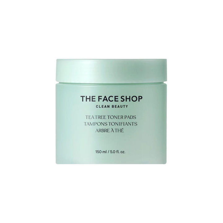 The Face Shop Tea Tree Calming Care Toner Pads 70 Pre-Soaked Pads for Pore Refining, Gentle Exfoliation & Soothing Relief