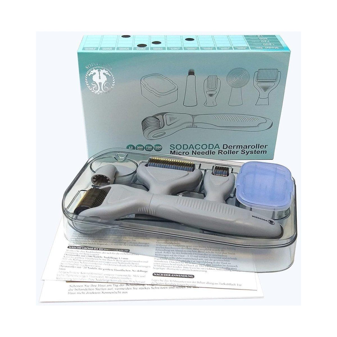 Sodacoda Titanium Micro-Needles Derma Roller & Pen 6-in-1 Set